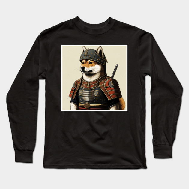 Shiba Inu dog, Samurai, Funny Dog Lover Long Sleeve T-Shirt by logiamerch