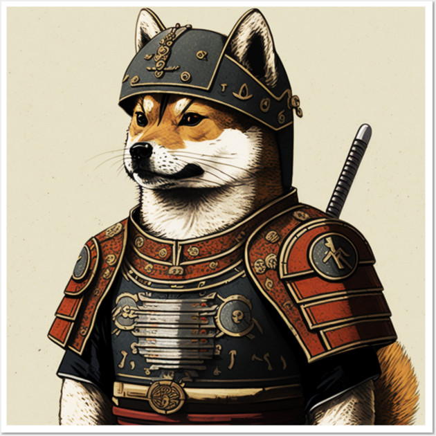 Shiba Inu dog, Samurai, Funny Dog Lover Wall Art by logiamerch