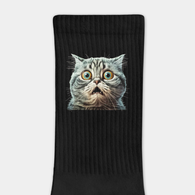 Funny Scared Cat Face, Cat Lover, Scaredy Cat by logiamerch