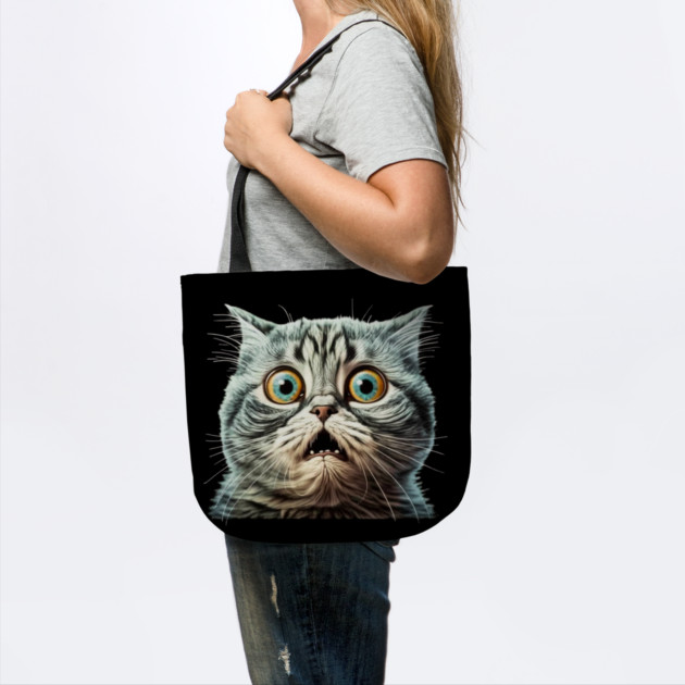 Funny Scared Cat Face, Cat Lover, Scaredy Cat by logiamerch