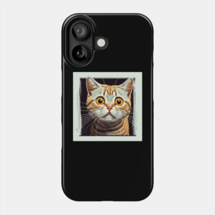 Funny Scared Ginger Cat Face, Cat Lover, Scaredy Cat Phone Case