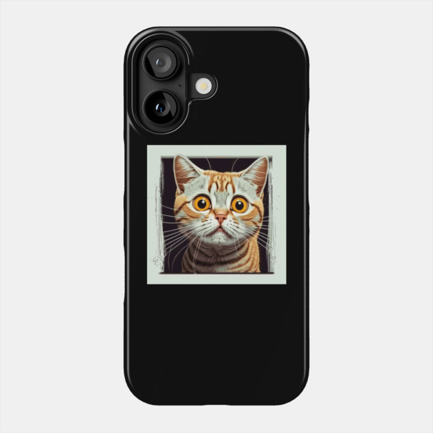 Funny Scared Ginger Cat Face, Cat Lover, Scaredy Cat Phone Case by logiamerch