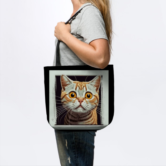 Funny Scared Ginger Cat Face, Cat Lover, Scaredy Cat by logiamerch