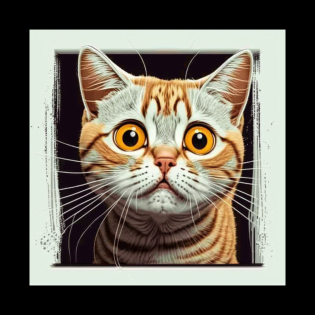 Funny Scared Ginger Cat Face, Cat Lover, Scaredy Cat by logiamerch