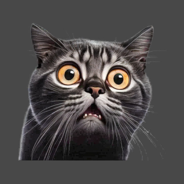 Funny Scared Cat Face, Cat Lover, Scaredy Cat by logiamerch