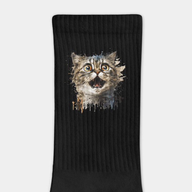 Funny Scared Cat Face, Cat Lover, Scaredy Cat by logiamerch