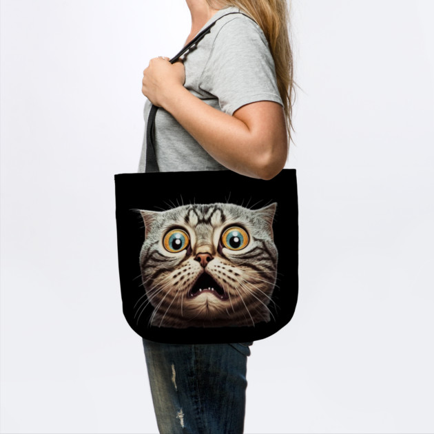 Funny Scared Cat Face, Cat Lover, Scaredy Cat by logiamerch