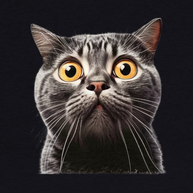 Funny Scared Cat Face, Cat Lover, Scaredy Cat by logiamerch