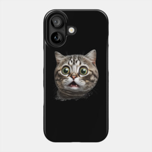 Funny Scared Cat Face, Cat Lover, Scaredy Cat Phone Case