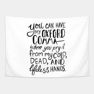 Oxford Comma Grammar Joke Tapestry