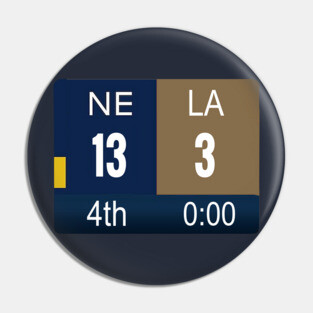 Superbowl 53 Final Score - New England Patriots 13/ Los Angeles Rams 3 Pin