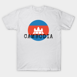 Cambodia and Cambodian circle with flag pattern T-Shirt