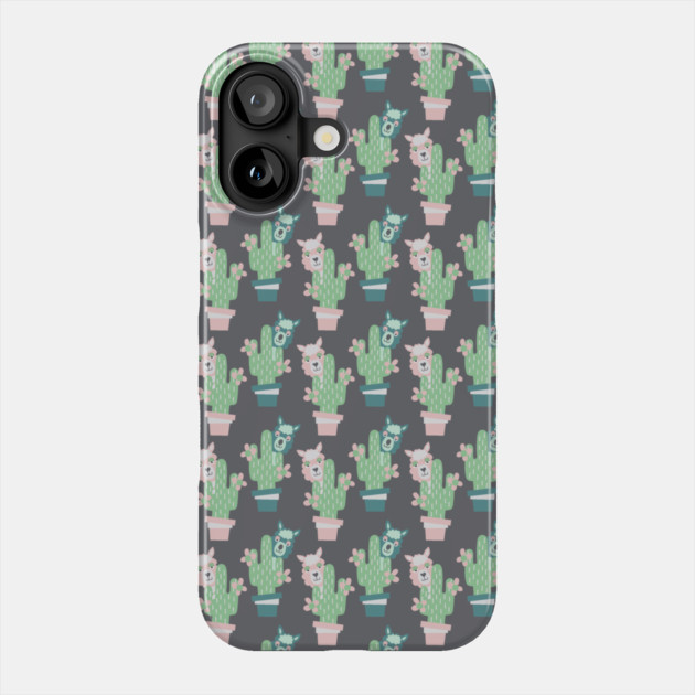 Llama Drama Cactus Pattern Phone Case by The WYLD Tribe