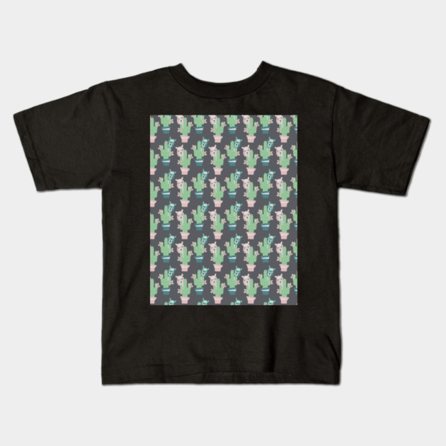 Llama Drama Cactus Pattern Kids T-Shirt by The WYLD Tribe