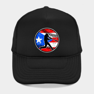 Puerto Rican Flag Baseball Hitter Puerto Rico Baseball Fan Hat