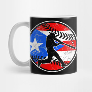 Puerto Rican Flag Baseball Hitter Puerto Rico Baseball Fan Mug