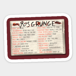 90's Grunge Rock Tape Cassette Sticker