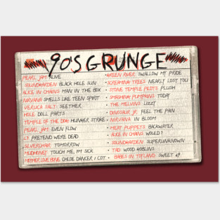 90's Grunge Rock Tape Cassette Posters and Art