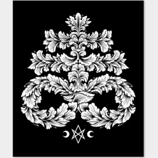 Leviathan Cross White - Goth Occult Posters and Art