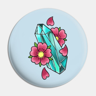 Crystal Flowers Pin