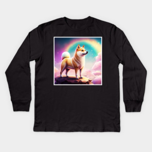 Shiba Inu Dog, Magical Land, Fantasy Kids Long Sleeve T-Shirt
