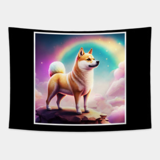 Shiba Inu Dog, Magical Land, Fantasy Tapestry