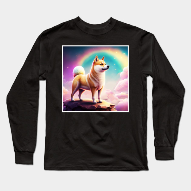 Shiba Inu Dog, Magical Land, Fantasy Long Sleeve T-Shirt by logiamerch