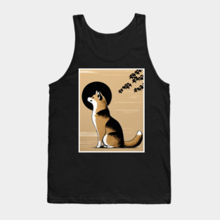 Shiba Inu Dog, Japanese Art Tank Top