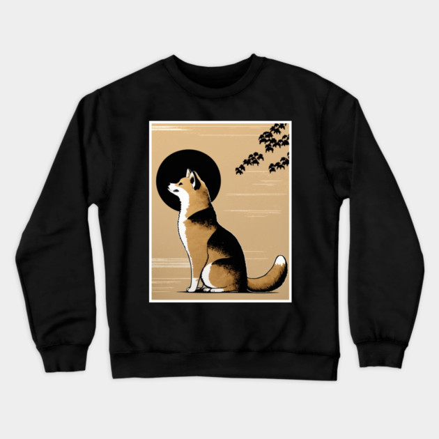 Shiba Inu Dog, Japanese Art Crewneck Sweatshirt by logiamerch