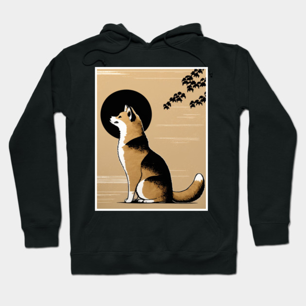 Shiba Inu Dog, Japanese Art Hoodie by logiamerch