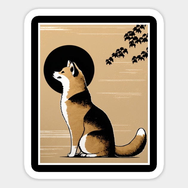Shiba Inu Dog, Japanese Art Magnet by logiamerch