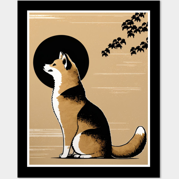 Shiba Inu Dog, Japanese Art Wall Art by logiamerch