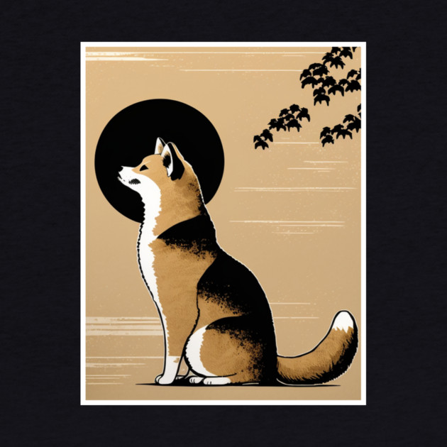 Shiba Inu Dog, Japanese Art by logiamerch
