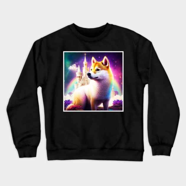 Shiba Inu Dog, Magical Land, Fantasy Crewneck Sweatshirt by logiamerch