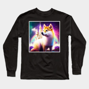 Shiba Inu Dog, Magical Land, Fantasy Long Sleeve T-Shirt