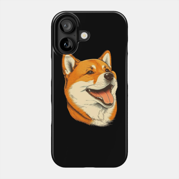 Cute Shiba Inu Dog Smiling Phone Case by logiamerch