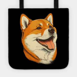 Cute Shiba Inu Dog Smiling Tote