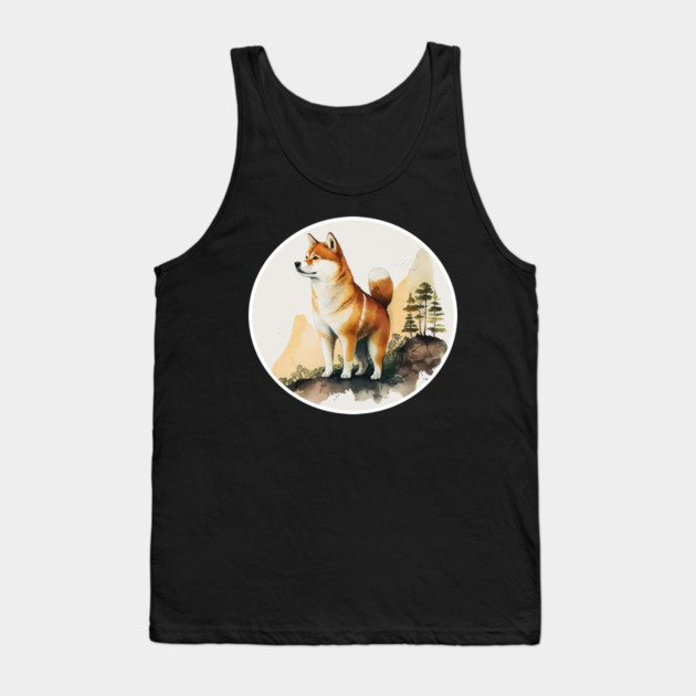 Shiba Inu Dog, Mountain Outdoor, Forest Tank Top by logiamerch