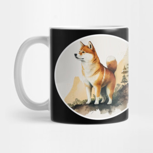 Shiba Inu Dog, Mountain Outdoor, Forest Mug