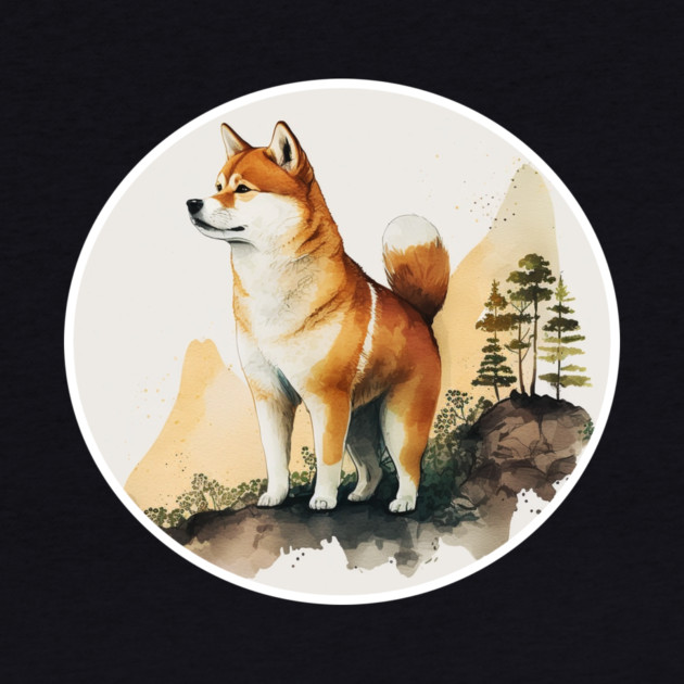 Shiba Inu Dog, Mountain Outdoor, Forest by logiamerch