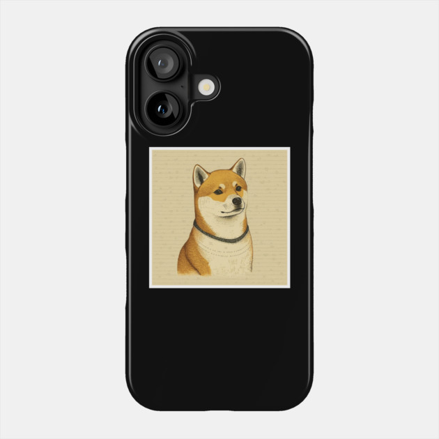 Shiba Inu Dog, Minimal Art Phone Case by logiamerch