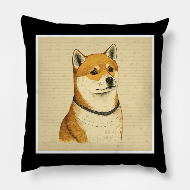 Shiba Inu Dog, Minimal Art Pillow by logiamerch