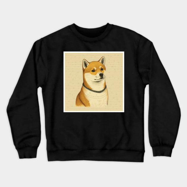Shiba Inu Dog, Minimal Art Crewneck Sweatshirt by logiamerch