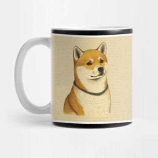Shiba Inu Dog, Minimal Art Mug