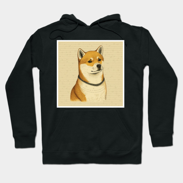 Shiba Inu Dog, Minimal Art Hoodie by logiamerch
