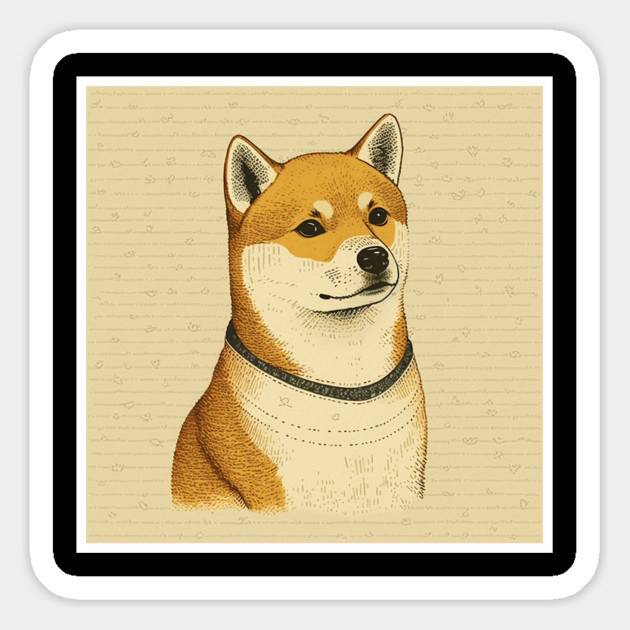 Shiba Inu Dog, Minimal Art Magnet by logiamerch