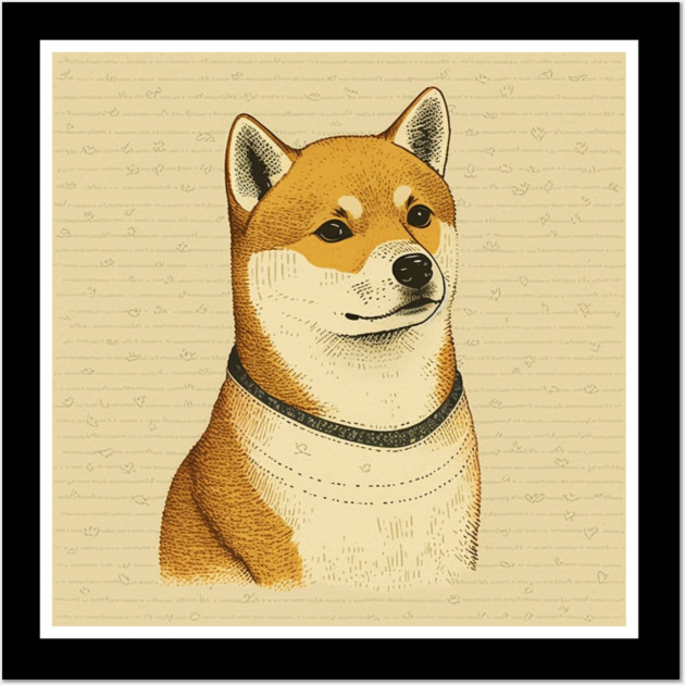 Shiba Inu Dog, Minimal Art Wall Art by logiamerch