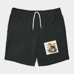 Shiba Inu Dog, Japanese Art Style, Dog Lover Shorts