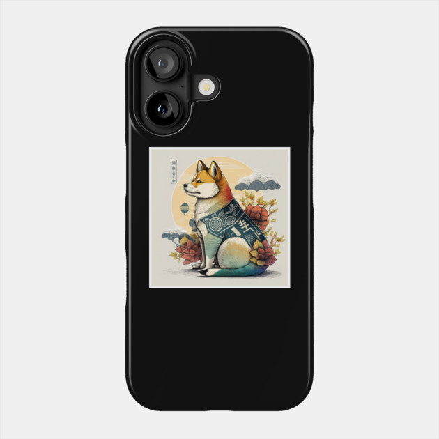 Shiba Inu Dog, Japanese Art Style, Dog Lover Phone Case by logiamerch
