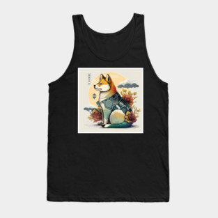 Shiba Inu Dog, Japanese Art Style, Dog Lover Tank Top